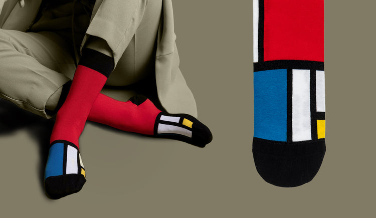 Mondrian Composition II Socks 🟥 🟦 🟨