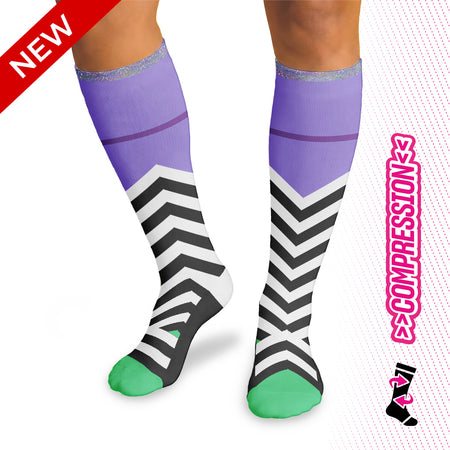 Purple Groove Compression Socks