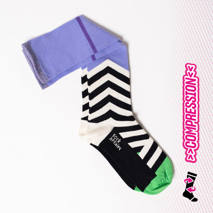 Purple Groove Compression Socks