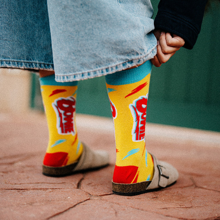 David Bowie Lightning Yellow Socks
