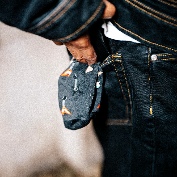 Six-String Grey Socks