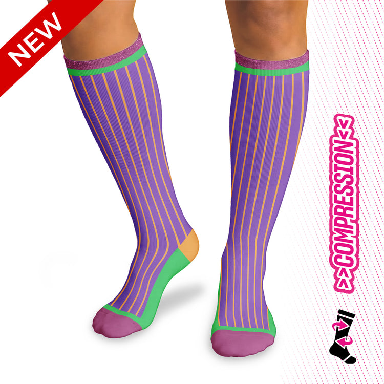 Violet Matrix Compression Socks