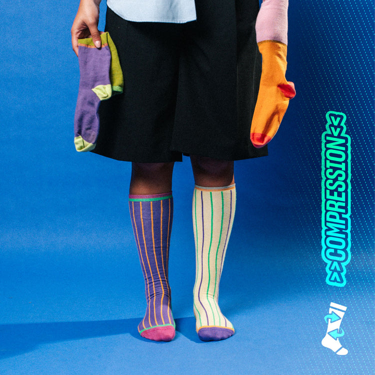 Violet Matrix Compression Socks