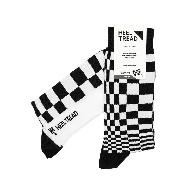 Heel Tread - Pasha Black/White Socks